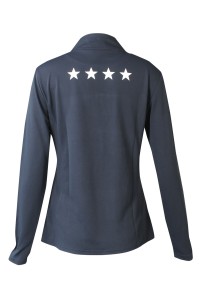 W215  Design half-breasted zipper long sleeve corporate collar printing logo embroidered logo knitted baby clothes women's sweatshirt back view